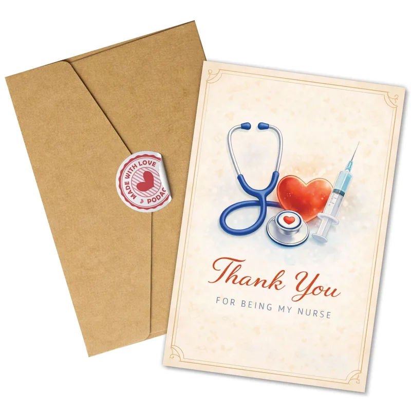 Stethoscope Heart Syringe Nurse Card for Hospital Appreciation