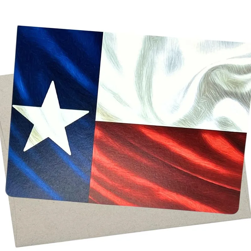 Red Blue Texas Flag Card: A Textured State Pride Greeting