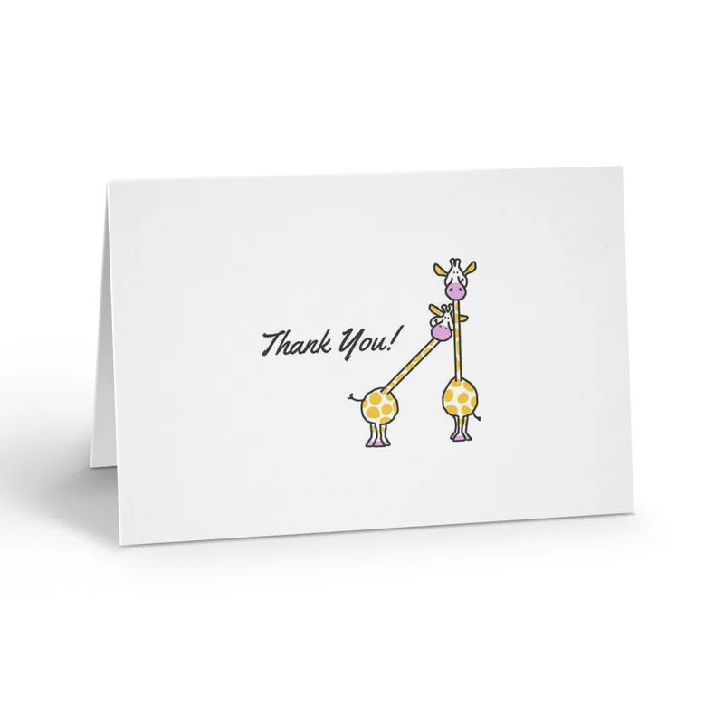 Simple Giraffe Thank You Card for Whimsical Gratitude