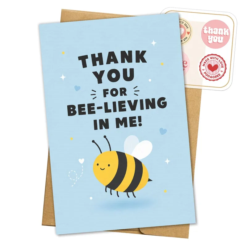 Blue Sky Bee Thank You Card for Believers
