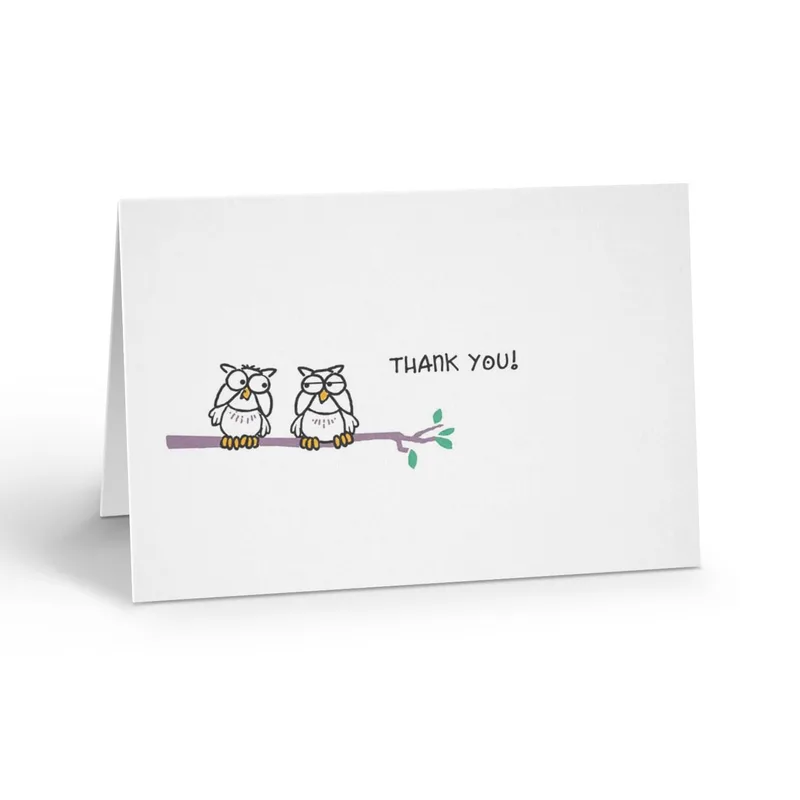 Two Owls Branch Thank You Card: Wise Owl Greeting