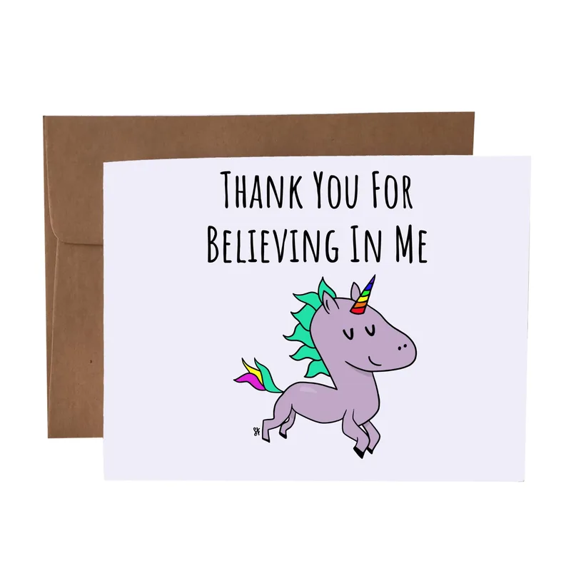 Purple Unicorn Thank You Card for Magical Supporters