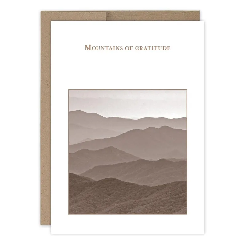 Sepia Mountain Photograph Thank You Card for Quiet Appreciation