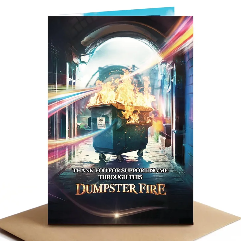 Fire Alley Scene Thank You Card for Chaotic Situations