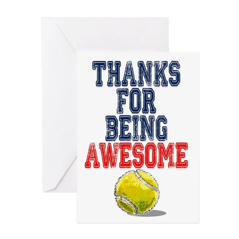 Tennis Ball Graphic Thank You Card for Court Lovers