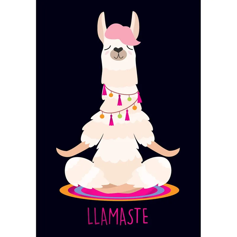 Yoga Llama Illustration Card: A Llamaste Thank You Design for Wellness