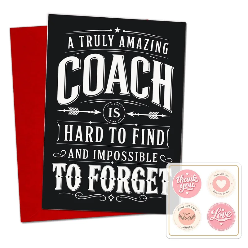 Black Chalkboard Typography Card for a Coach Hard to Find