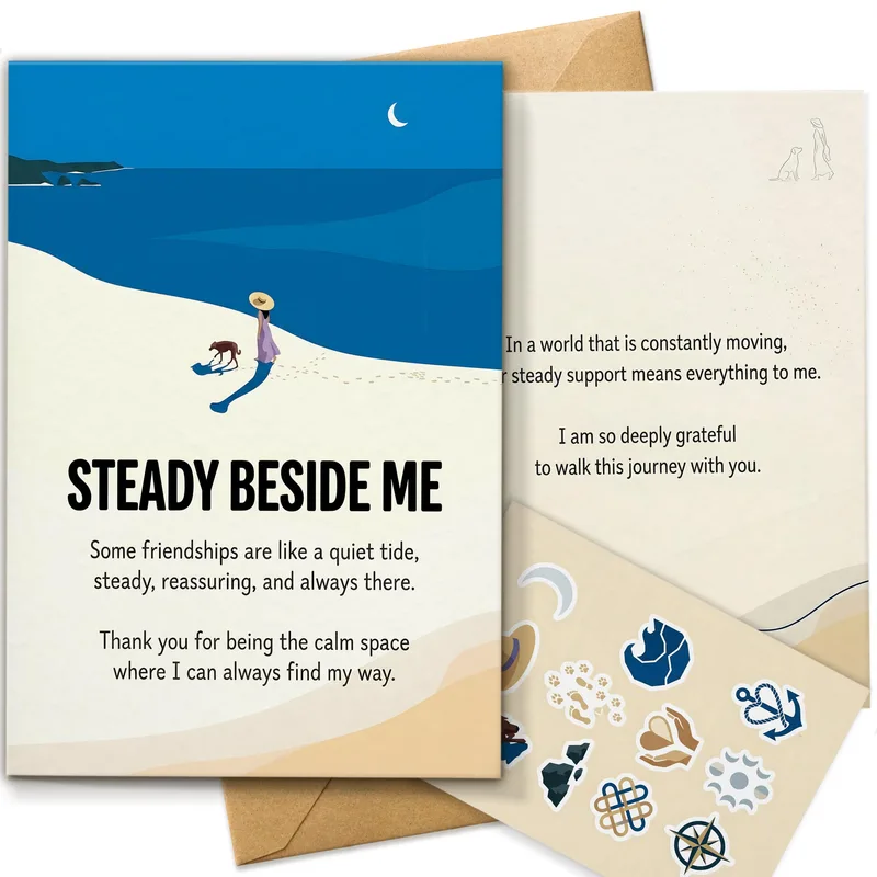 Beach Walk Friendship Card Steady Beside Me Design