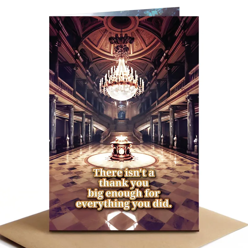 Grand Hall Chandelier Thank You Card for Extraordinary Appreciation