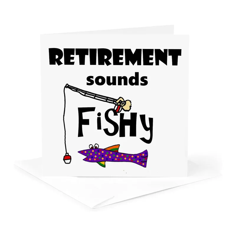 Colorful Fish Retirement Card for the Angler Leaving Work