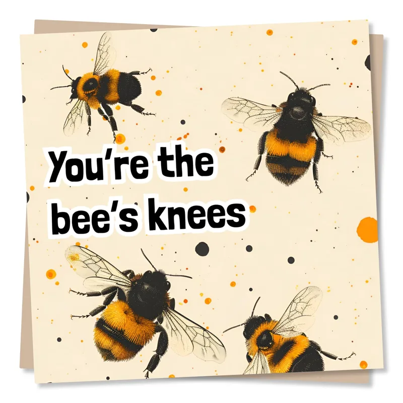 Bumblebees Cream Thank You Card for Someone Who Is The Bee's Knees