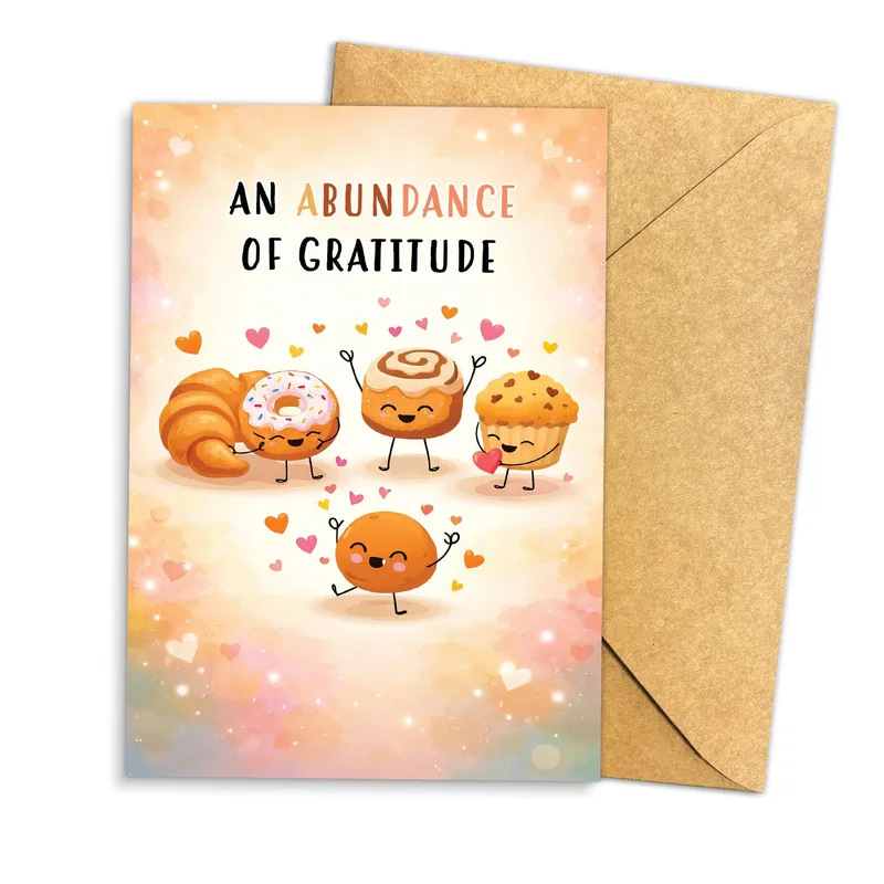 Pastry Friends Thank You Card: An Abundance of Gratitude Design