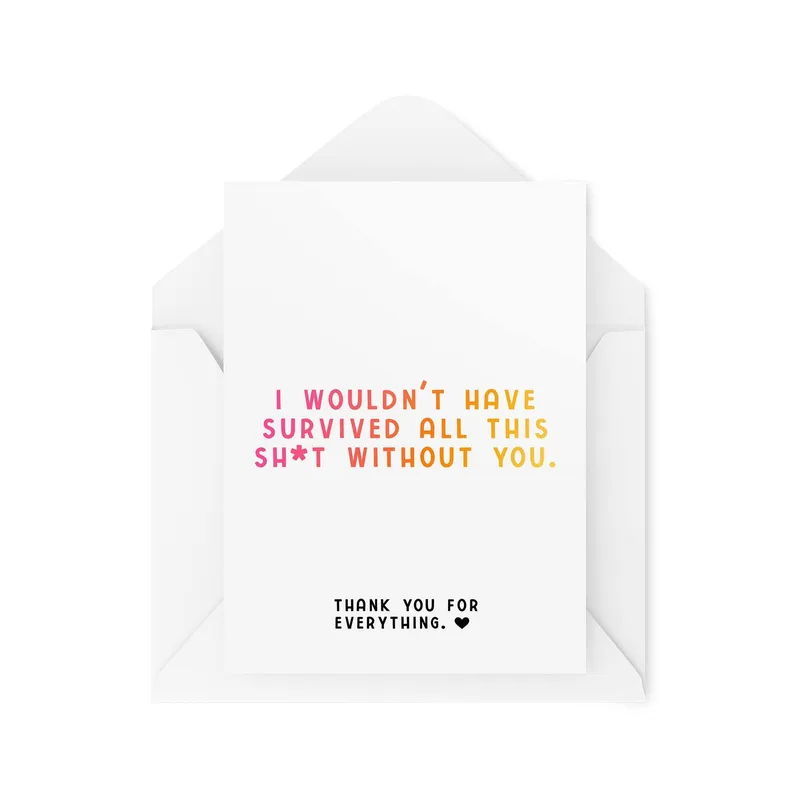 Pink White Friendship Card for the Friend Who Saved You