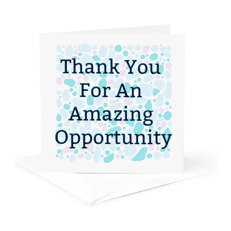 Blue Bubble Pattern Thank You Card for New Opportunities