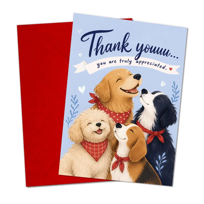 Two Dogs Hugging Thank You Card for Pawsitive People