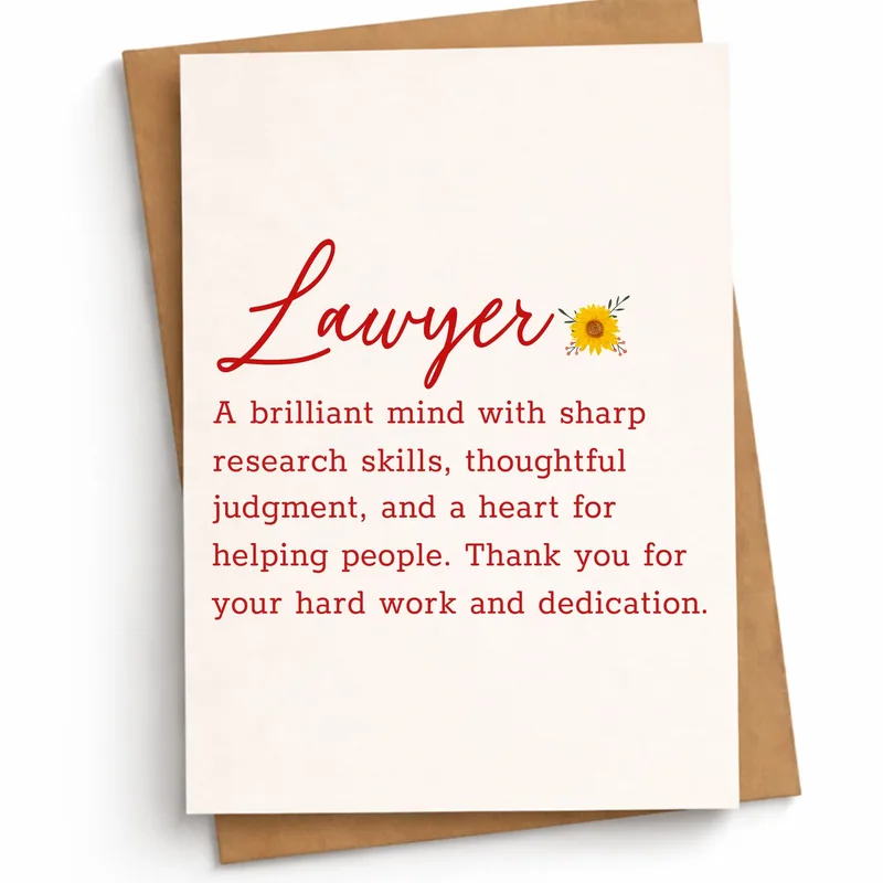 Script Lawyer Kraft Thank You Card for Attorneys