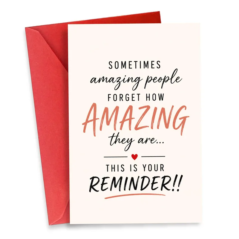 Peach Bold Typography Encouragement Card – Greeting Card in natural
