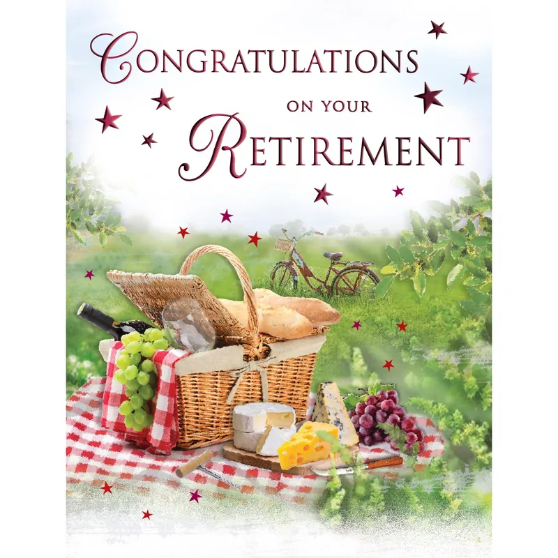 Picnic Basket Vineyard Retirement Card Celebrating a Life of Work