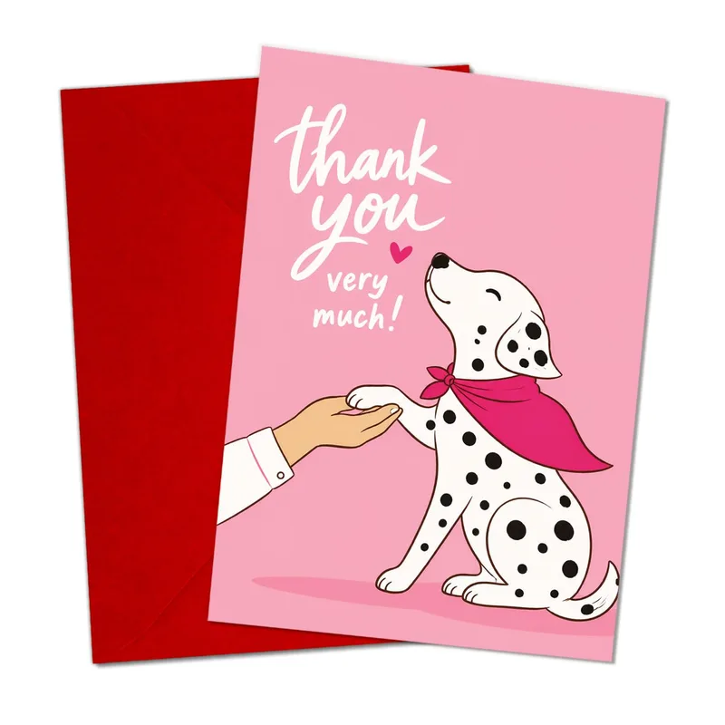 Dalmatian Puppy Hand Thank You Card for Showing Appreciation