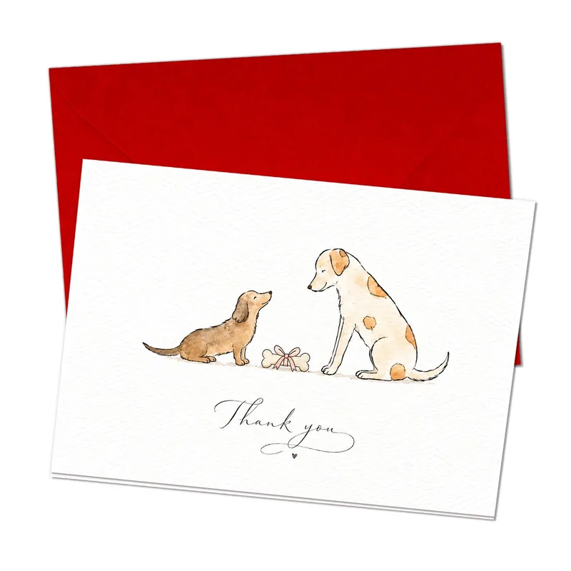 Puppies Sketch Thank You Card for Dog Lovers