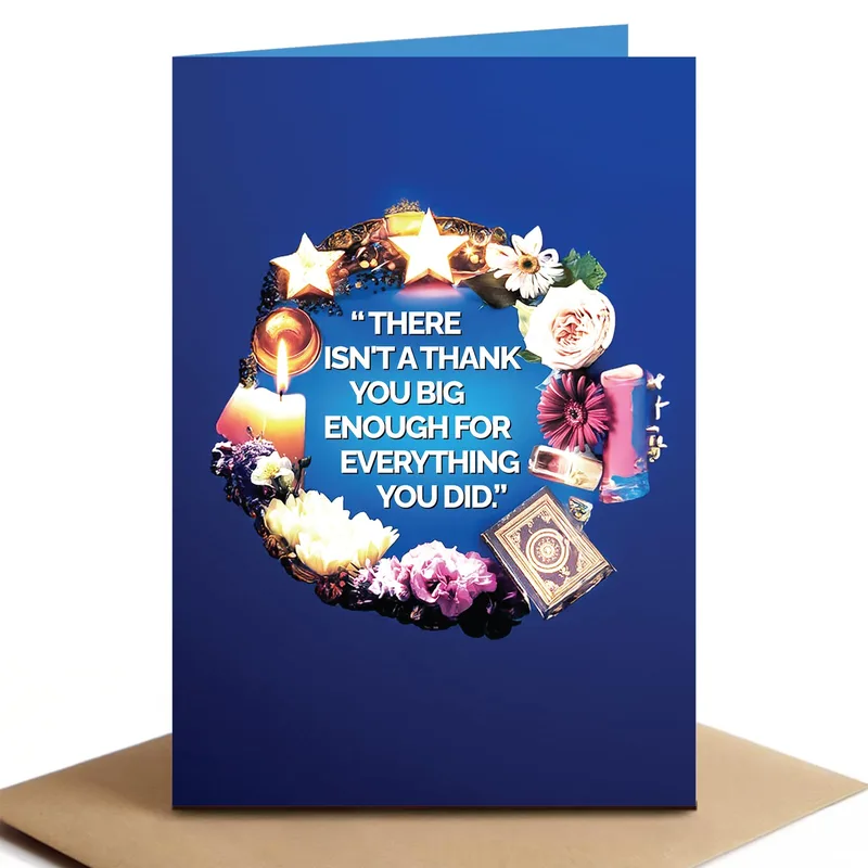 Navy Wreath Badge Thank You Card for the Person Who Does It All