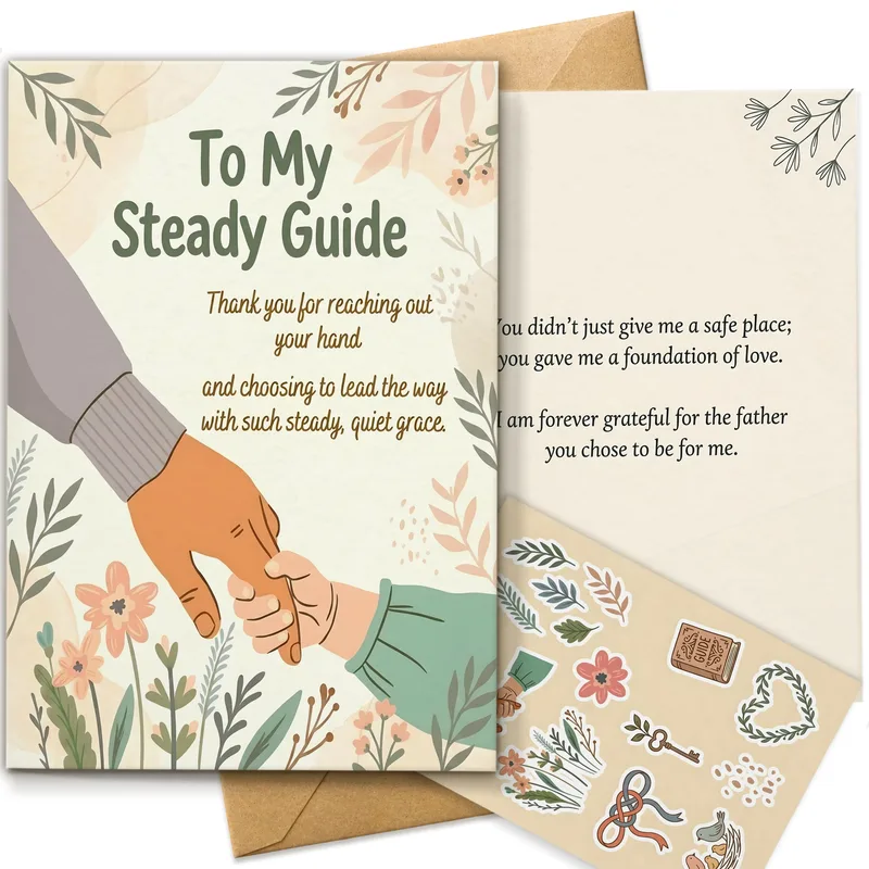 Hands Floral Thank You Card For A Father Who Led With Grace