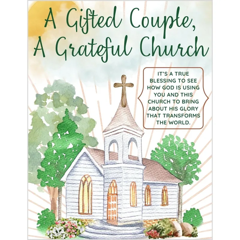 White Church Scene Thank You Card – Greeting Card in natural