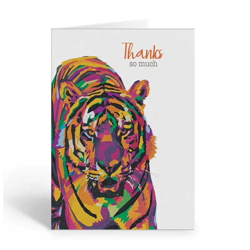 Pop Art Tiger Thank You Card for Bold Gratitude