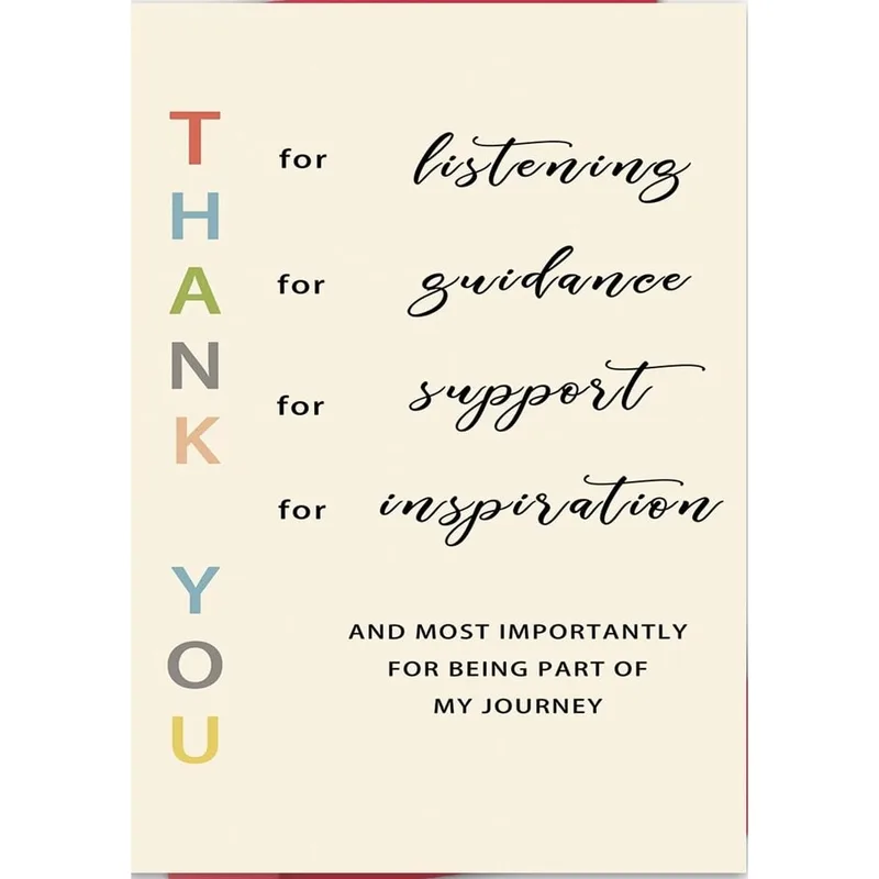 Thank You Journey Card for Listening, Guidance, Support