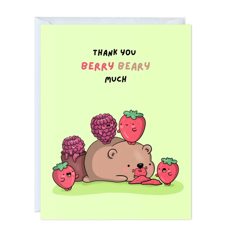 Berry Beary Much Card: A Sweet Thank You for Someone Special