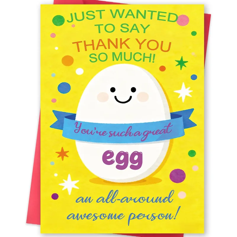 Egg Thank You Card: A Cheerful Cartoon Egg for Saying Thanks