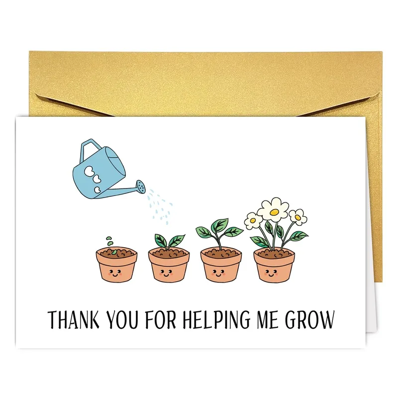 Helping Me Grow Card: Thank You Plants and Watering Can