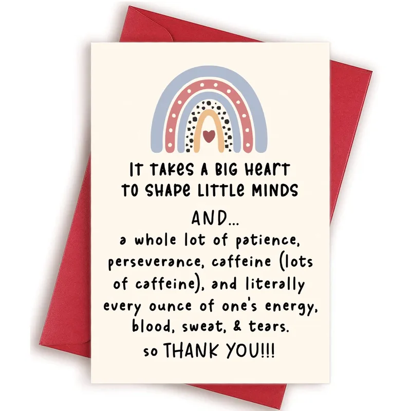 Big Heart Teacher Card: A Rainbow Thank You