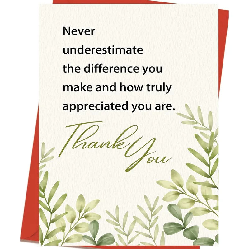 Never underestimate the difference Card for a teacher, boss or friend