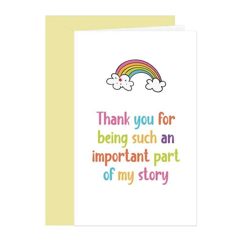 Thank You Rainbow Clouds Card for Someone Special