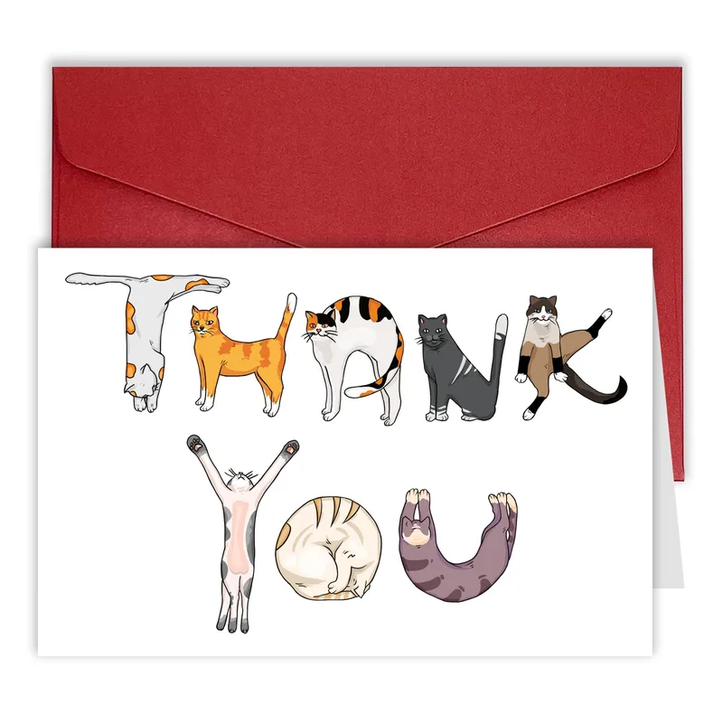 Cats Thank You Card with Cats Forming the Letters