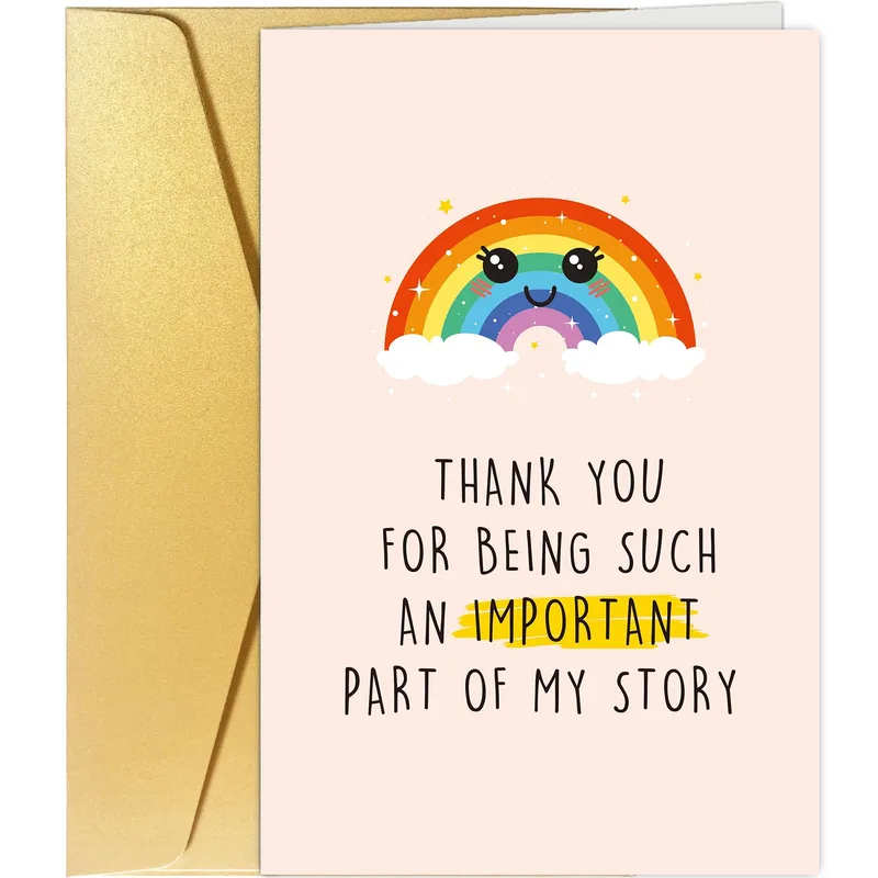 Thank You Important Part Card: A Cute Rainbow Thank-You