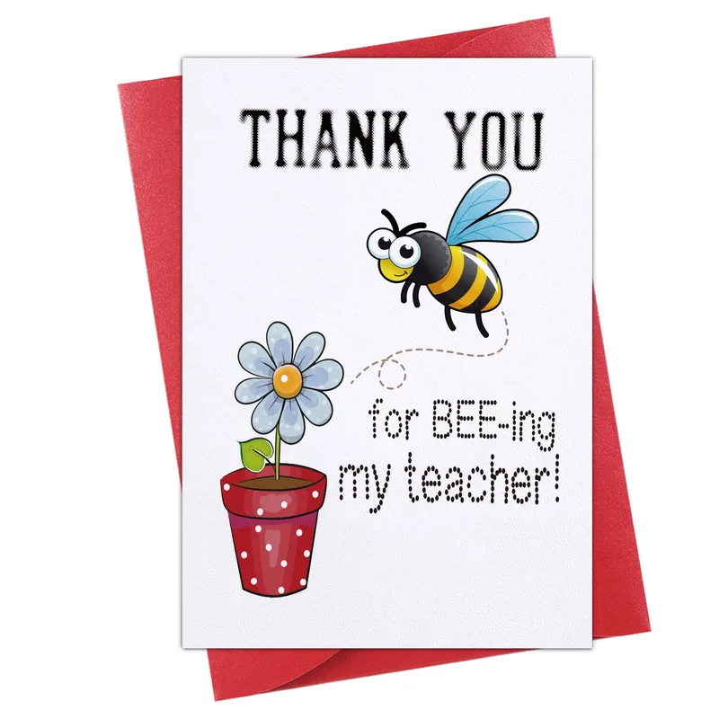 Bee Teacher Thank You Card for a Favorite Teacher