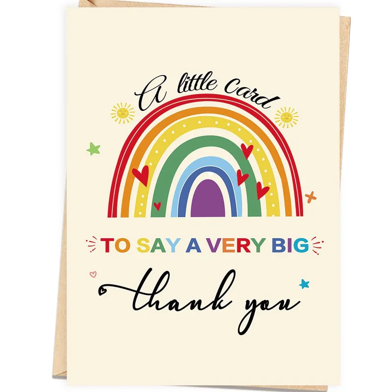 Colorful Rainbow Illustration Card – Greeting Card in black