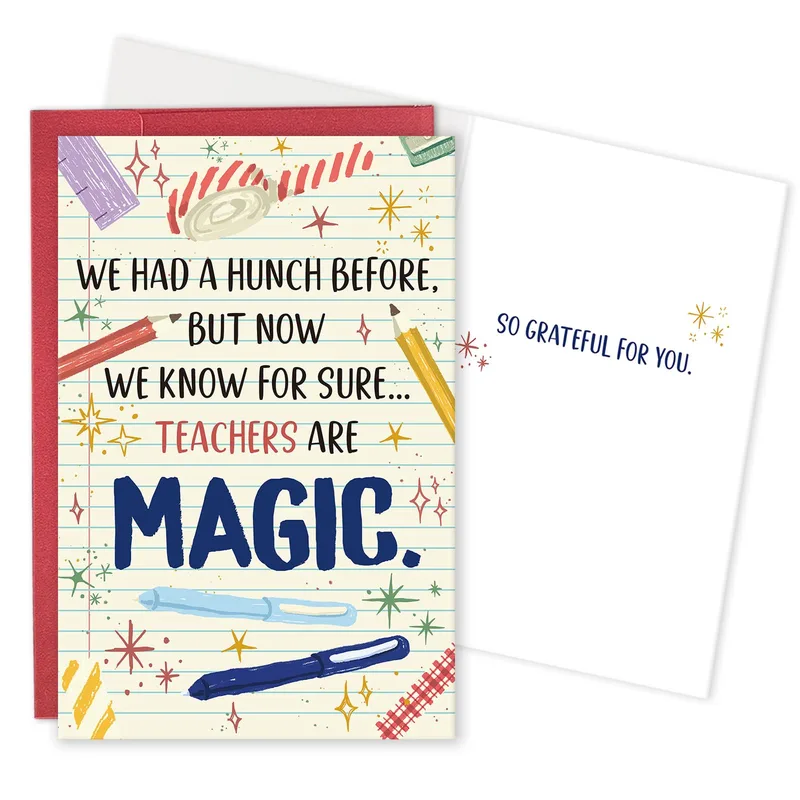 Teachers Are Magic Card for a Favorite Teacher