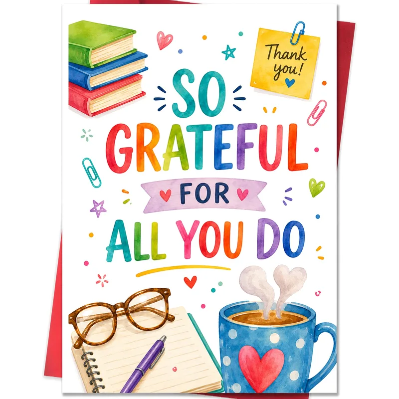 Grateful Teacher Card: So Grateful for All You Do