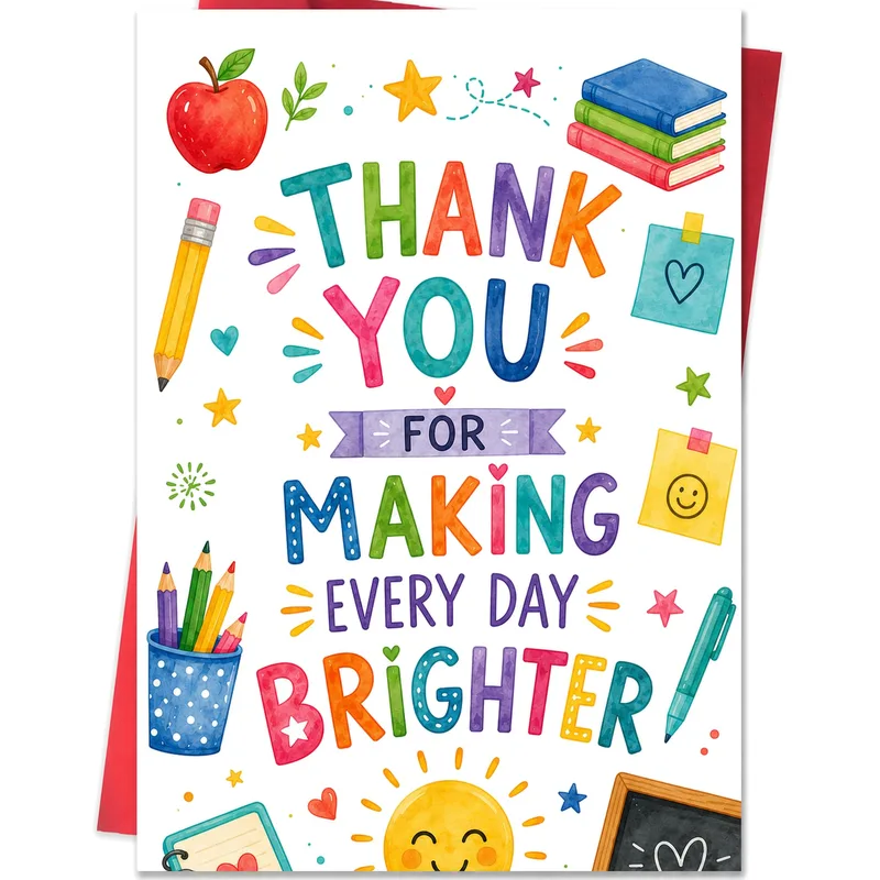 Brighter Every Day Card: A Thank You for Teachers