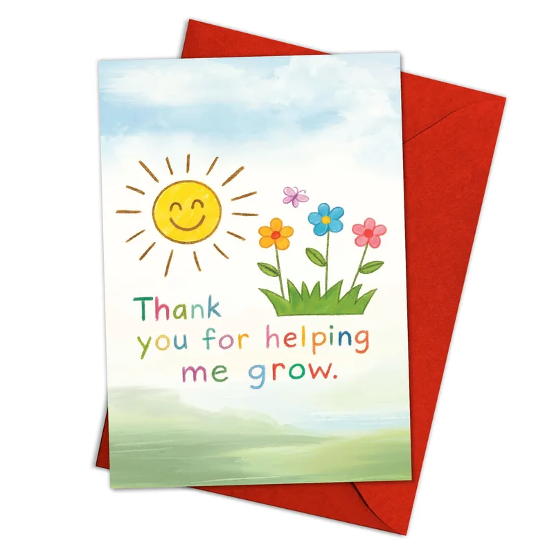 Spring Flowers Thank You Card for Teachers and Helpers
