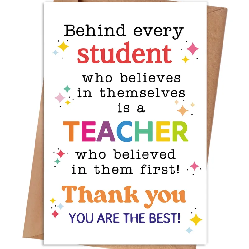 Behind Every Student Card: A Teacher Thank You Card