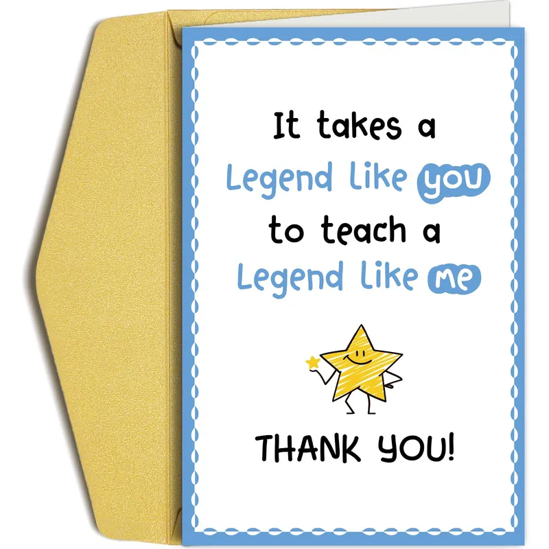 Funny Teacher Thank You Card: A Legend Teaching a Legend