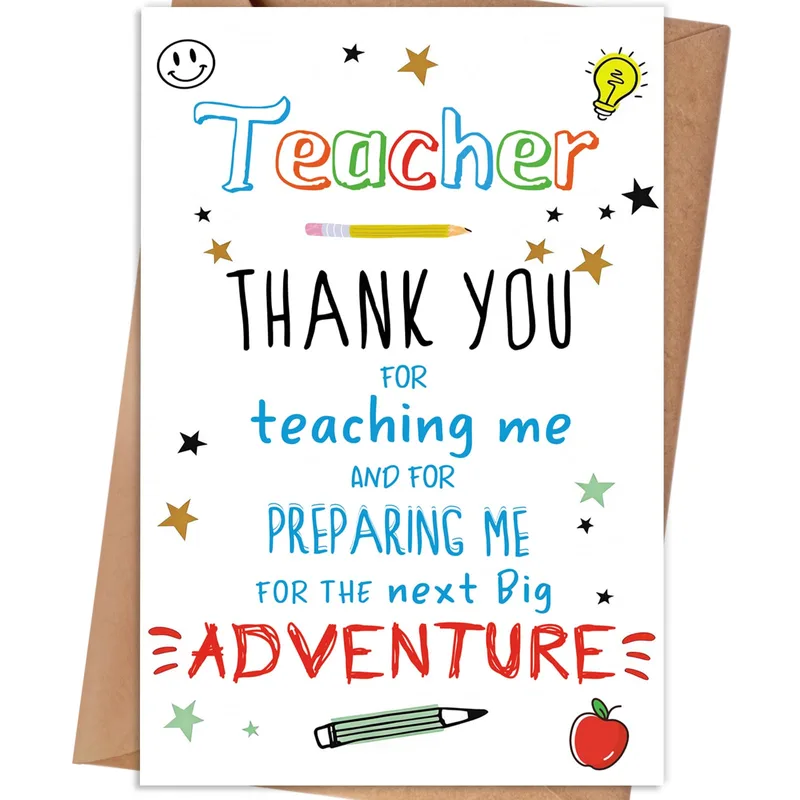 Thank You for Teaching Me and Preparing Me Teacher Card