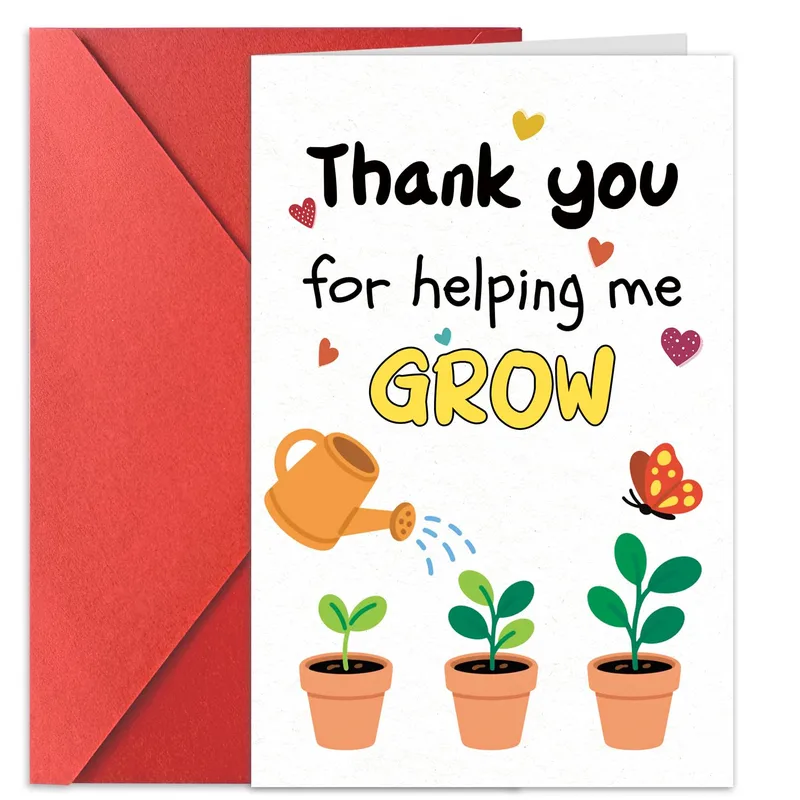 Plant Watering Thank You Card for a Helpful Teacher or Helper