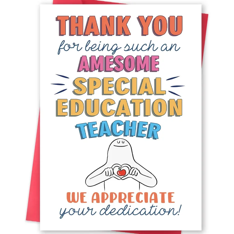 Special Education Teacher Card: Thanks for Your Care
