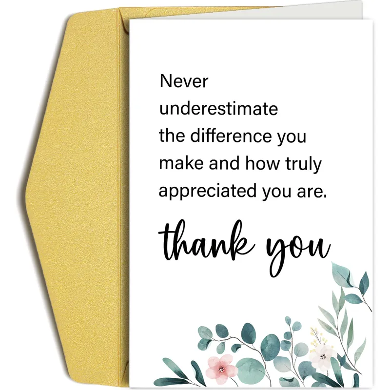 Green Eucalyptus Watercolor Leaves Card for Thank You Notes