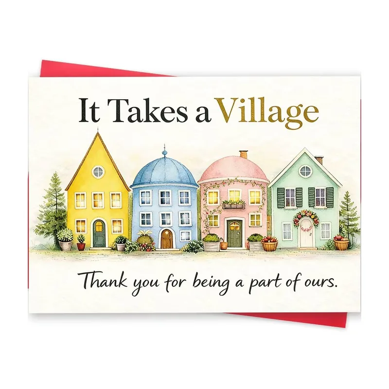 Village Thank You Card for the People Who Help Raise Us